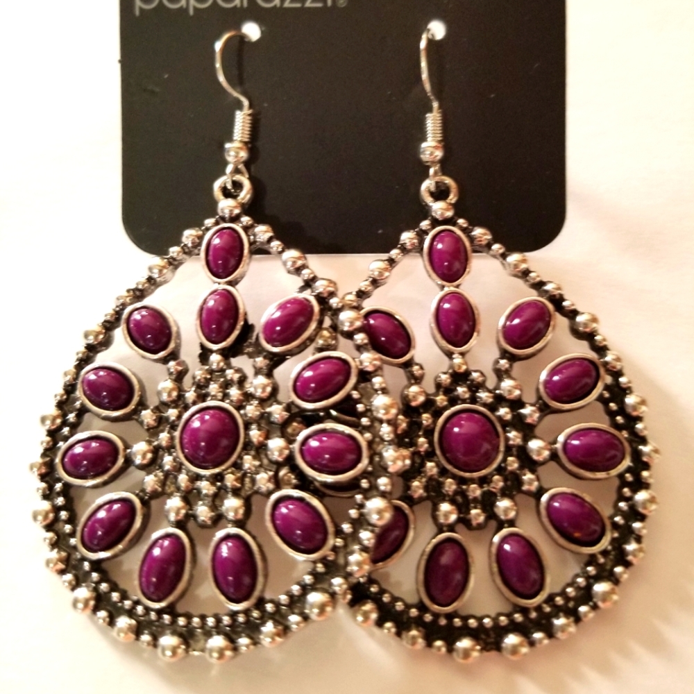 Purple Paparazzi earrings